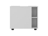 Storage Cabinet 24.4" H, 1 Door, 4 Shelves, 2 Legs, White - Bathroom B097P395910