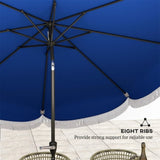 8.8FT Elegance Patio Umbrella, UPF 30 Outdoor Market Umbrella with 8 Ribs, Push Button Tilt,Navy 24616852