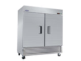 ORIKOOL 54" Commercial Refrigerator 49 Cu.ft with 2 Solid Door Reach-In Refrigerators Stainless W2095126111