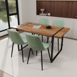 59" MDF natural wood table and modern chair 4-piece set, medieval wooden kitchen 98561928