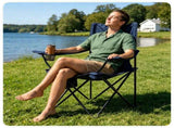 Folding Camping Chair, Heavy-Duty Metal Frame Portable Outdoor Chair with Cup Holder, Insulated 54922150