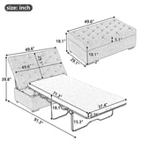 Folding Sofa Bed, 49.6" Ottoman with a Folding Sofa Bed, Convertible Ottoman Sleeper with Memory N719P268068E