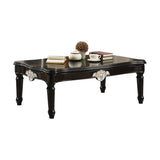 ZUN Black Coffee Table with Turned Legs B062P209075