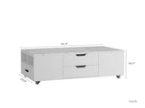 Modern Lift-Up Coffee Table with 2 Stools Set for Living Room Expandable Hidden Storage Drawers 54425820