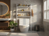 3-Tier Over-the-Toilet Storage Shelf, Metal Bathroom Organizer with Anti-Tip Design & Ventilated 22985229