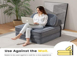 Convertible Corduroy Lounge Chair with Tufted Design, Full Foam Support, Fold-Out Sleeper & 60316338