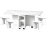 Folding Drop Leaf Dining Table Set for 4 with 4 Chairs, Space Saving Foldable Dining Table with 27098280