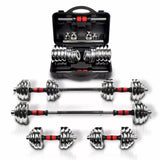 Adjustable Dumbbell Set Home Gym Cast Iron Barbell Sets with Carry Box 66lbs Office Bedroom Workout T3060P288487
