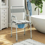 ZUN Grey multi-functional portable toilet chair with adjustable height 05796679