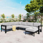 ZUN U-shaped multi-person outdoor sofa set, suitable for gardens, backyards, and balconies. 76031371