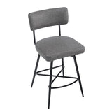 ZUN 26''Retro Swivel Counter Stools Set of 2,Grey Counter Stools with iron Frame,PU Sponge N780P199991G