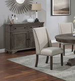 Traditional Formal 2pc Side Chairs Upholstered Wingback Design Oak Finish Dining Room Furniture B011P203558