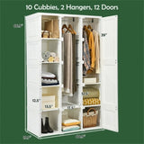 Portable Closet Clothes Modern Foldable Armoire Wardrobe Closet With 10 Cubes 81559422