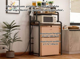 Vintage 4-Tier Mini Fridge Stand with Storage, Mini Fridge Cabinet with Storage, Microwave Stand, W2641P383932