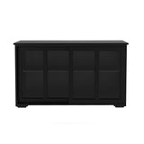 Kitchen Storage Stand Cupboard With Glass Door-Black 69919750