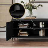 ZUN 70"-90" Extendable TV Cabinet, Modern Entertainment Center with Storage and Adjustable Shelves, W1435P190369