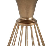 HOLLOW EDGE RETRO ART PINE SIDE TABLE, ANTIQUE GOLD NATURAL COLOR N770P281548A