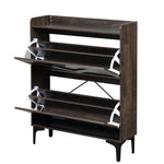 ZUN Shoe Cabinet with 2 Flip Drawers& Open Shelves,Modern Entryway Shoe Storage Cabinet, SlimNarrow W679P154753