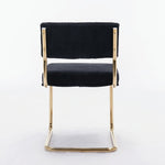 ZUN Furniture,Modern Dining Chairs Corduroy Fabric,Gold Metal Base, Accent Armless Kitchen Chairs 03193640