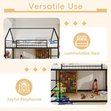 Metal Twin over Twin Bunk Bed/ Heavy-duty Sturdy Metal/ Noise Reduced/ Safety Guardrail/No Box W1935P330797