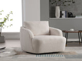 30.3"W Boucle Upholstered Swivel Accent Barrel Chair and Comfy Round Accent Single Sofa Chair, 360 W3188P400931