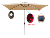 ZUN 10 x 6.5t Rectangular Patio Solar LED Lighted Outdoor Market Umbrellas with Crank and Push Button 86484351