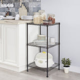 Black 3-Tier Black Wire Shelving Tower 01867869