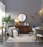 31.5" Round Pine Wood Mirror, Wall Mounted Mirror Home Decor for Bathroom Living Room W2078P152649