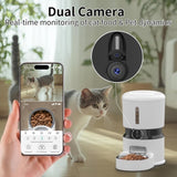 Smart WiFi Pet Feeder 1080P Dual Camera, Night Vision, Voice Control, Programmable Schedule 48871359