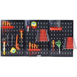 Pegboard Wall Organizer, 4ft Metal Garage Pegboard Tool Organizer w/3 Pegboards, Drill Bit Rack, 40420743