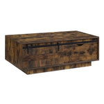 ZUN ACME Bellarosa COFFEE TABLE Rustic Oak Finish LV01442