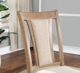 Transitional Set of 2 Counter Height Chairs Natural Tone And Beige Solid wood Chair Padded B011104627