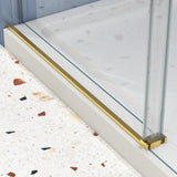 Glass shower door, sliding door, soft close system, with 5/16" tempered glass and Brushed Gold W2122P225223