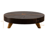 39.37" Retro Round Coffee Table with Storage Space, Suitable for Living Room and Office, Brown W757P379484