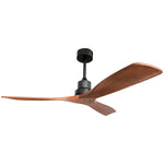 ZUN 52inch Outdoor Farmhouse Ceiling Fan with Remote Control Solid Wood Fan Blade Reversible Motor KBS-5247-DC-WD