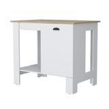 Lander Kitchen Island with Single Door and Lower Open Shelf B128P148925