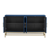 TREXM Retro-Style Sideboard with Adjustable Shelves, Rectangular Metal Handles and Legs for Kitchen, N715P232695M