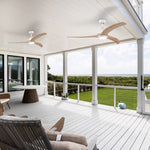 ZUN 52" Ceiling Fan, Indoor Outdoor Ceiling Fan With Light with Remote Control, Noiseless Reversible W1592P176976