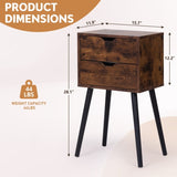 ightstand with 2 Drawers, Tables with Solid Wood Legs and Storage, End Table, Side Table, W2181P156142