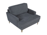 Modern Comfort Accent Chair 1pc Gray Chenille Upholstery Gold Finish Metal Legs Living Room B011P308021