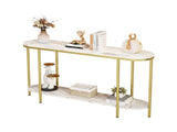 Console Table 2 Tier Narrow Entryway Table with Storage Shelves Faux 82101132
