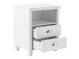 40*30*63cm Simple And Modern White Cabinet, MDF Spray Paint, High Legs, Two Drawers, Bedside Table 93586563
