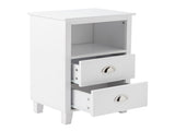 40*30*63cm Simple And Modern White Cabinet, MDF Spray Paint, High Legs, Two Drawers, Bedside Table 93586563
