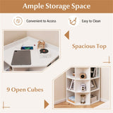 White three-layer corner cabinet with charging station 84153686