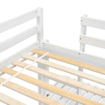 ZUN Twin Size High Loft Bed with Ladder landing Platform, Ladders, Guardrails,White W504119725