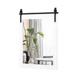 30" x22" Natural Wall Mount Mirror with Wood Frame 17624636