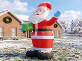 12.6FT Santa with Gift Box Inflatable, 6 LED Lights, 210D Polyester, US Plug 54108835