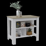 Brooklyn Antibacterial Surface Kitchen Island, Three Concealed Shelves B128P148887