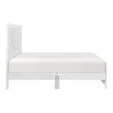 Contemporary White Finish Full Size Panel Bed Wooden Bedroom Furniture 1pc, Bed in a Box B011P250484
