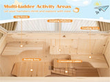 31.5 " Fir Wood Hamster Cage with Flip Mesh Roof, Multi-Level Activity Areas & Bottom Storage Shelf 23830864